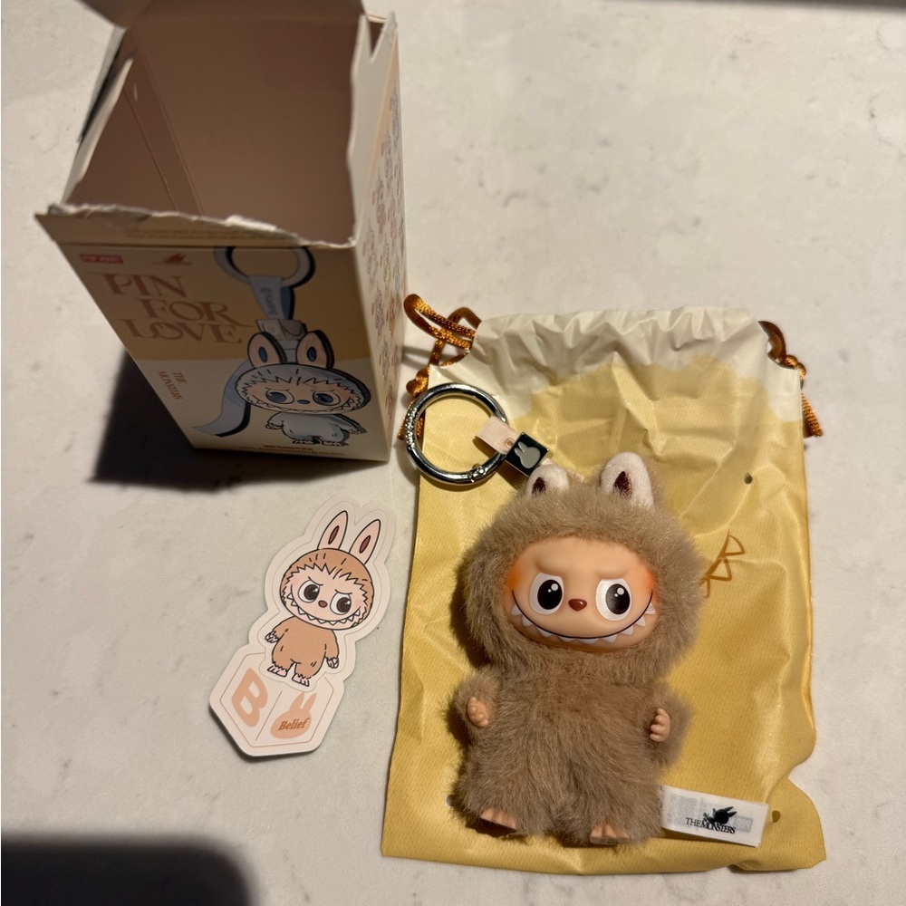 POPMART Labubu Pin For Love - Letter B OPENED